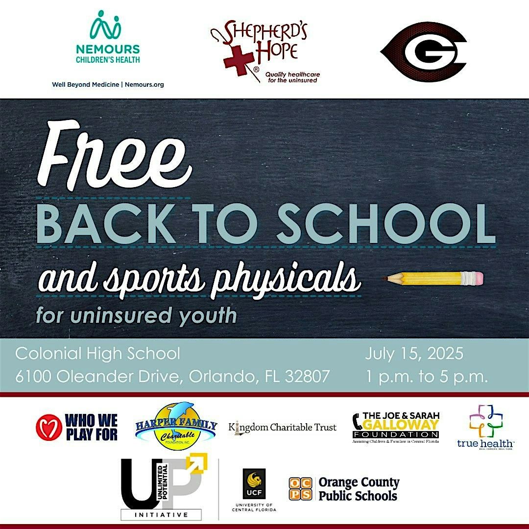 Shepherd's Hope Back to School Physicals - Colonial High School, 15 July | Event in Orlando | AllEvents