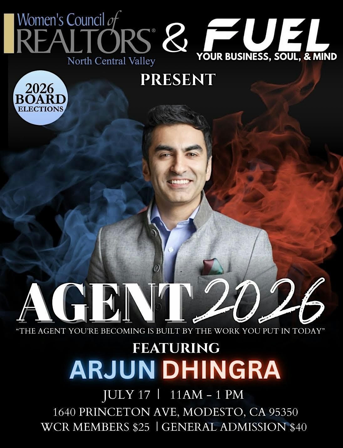 Agent 2026 Featuring Arjun Dhingra, 17 July | Event in Modesto | AllEvents