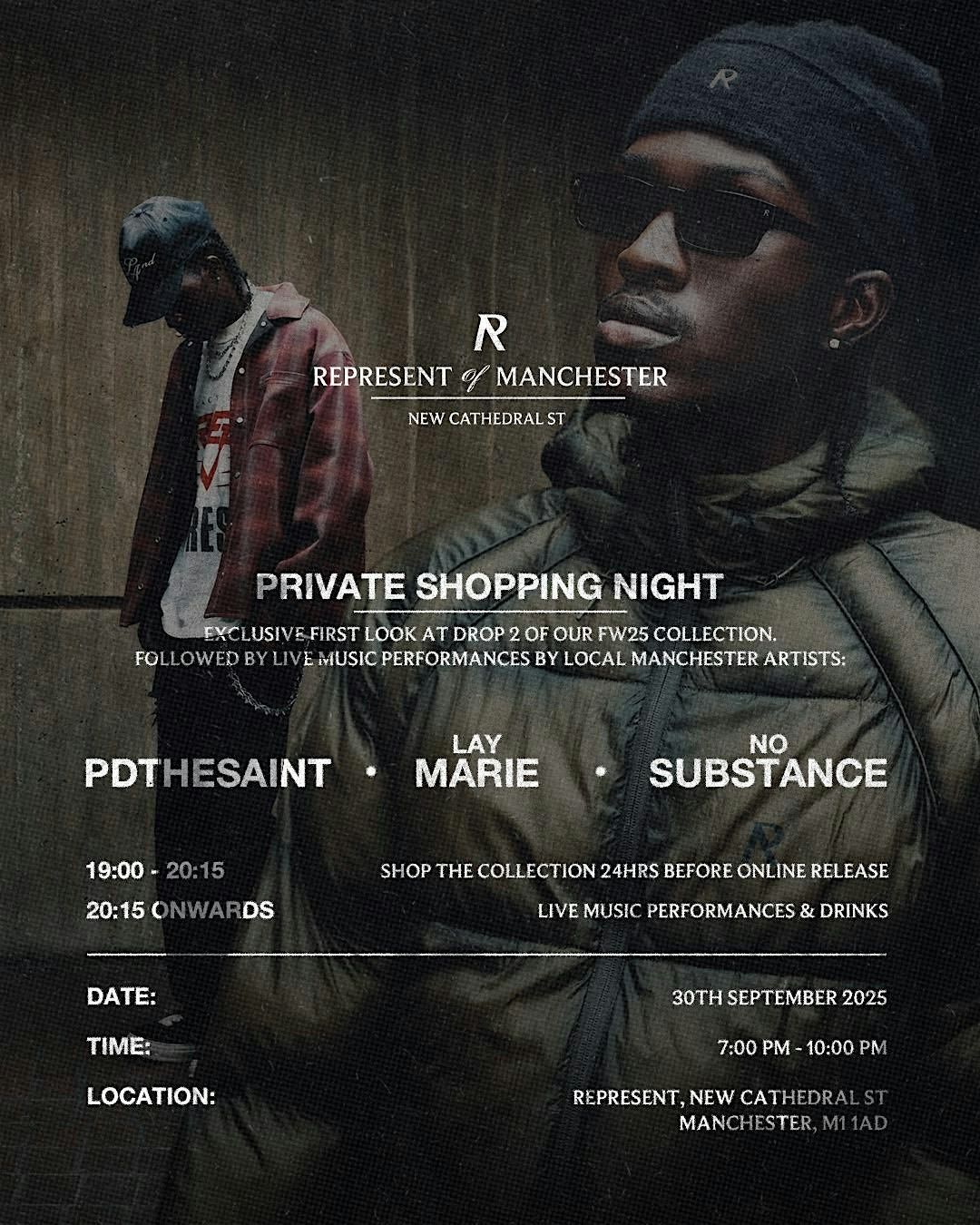 Represent Manchester FW25 Private Shopping Night + Live Music ...