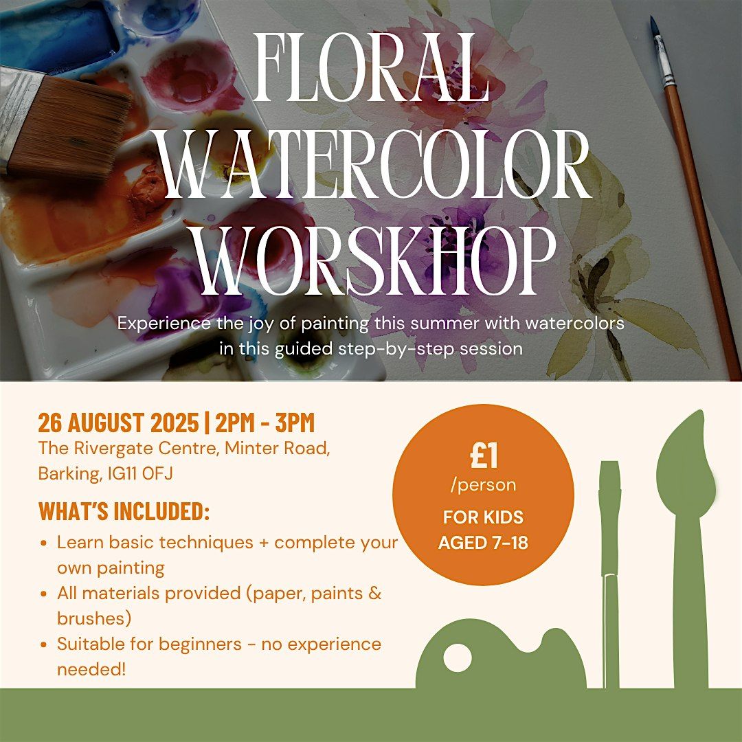Floral Watercolor Workshop, 26 August | Event in Barking | AllEvents