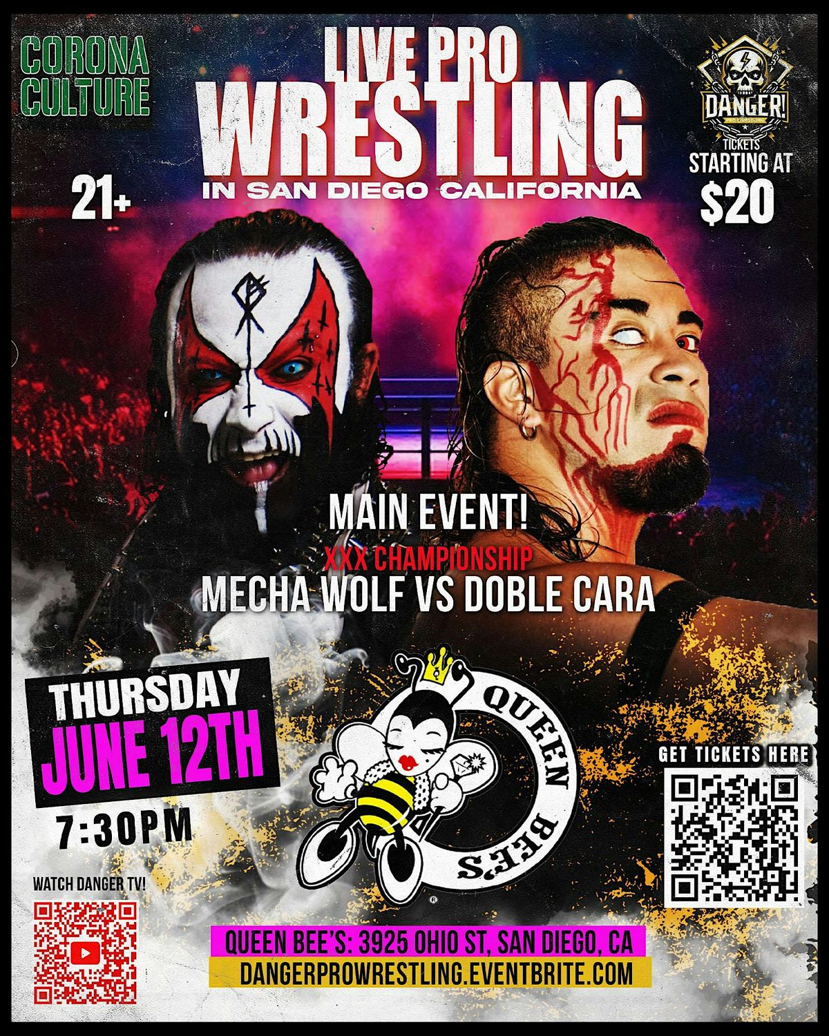 LIVE Pro Wrestling NORTH Park @ Queen Bee's, 12 June | Event in San Diego | AllEvents