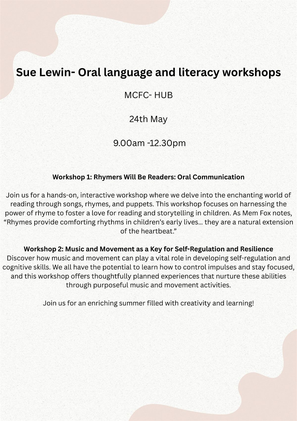 Sue Lewin- Oral language and literacy workshops, 24 May | Event in Andergrove | AllEvents