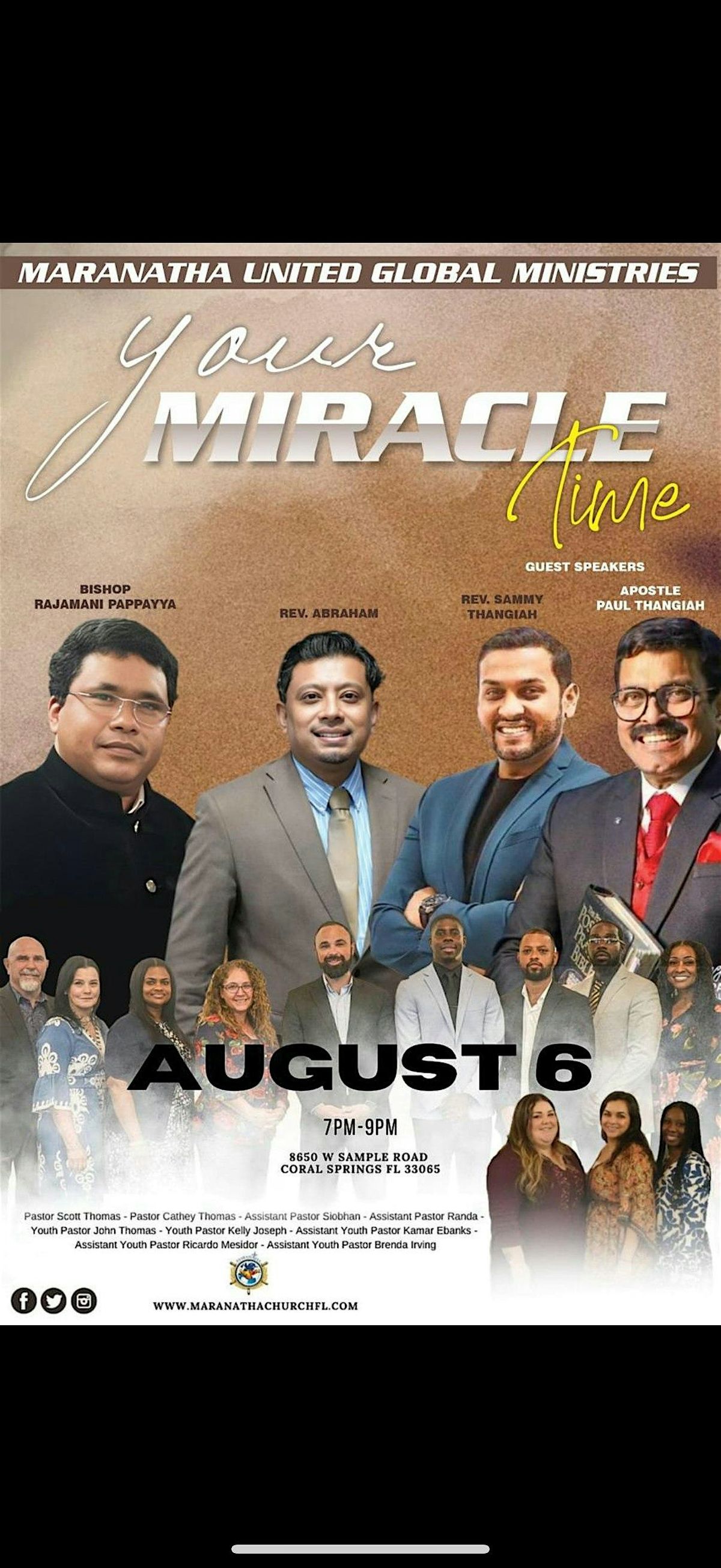 Your Miracle Time, 6 August | Event in Coral Springs | AllEvents