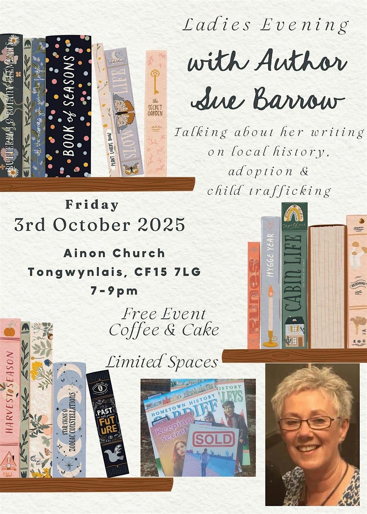Ladies evening with author Sue Barrow,, 3 October | Event in Cardiff | AllEvents