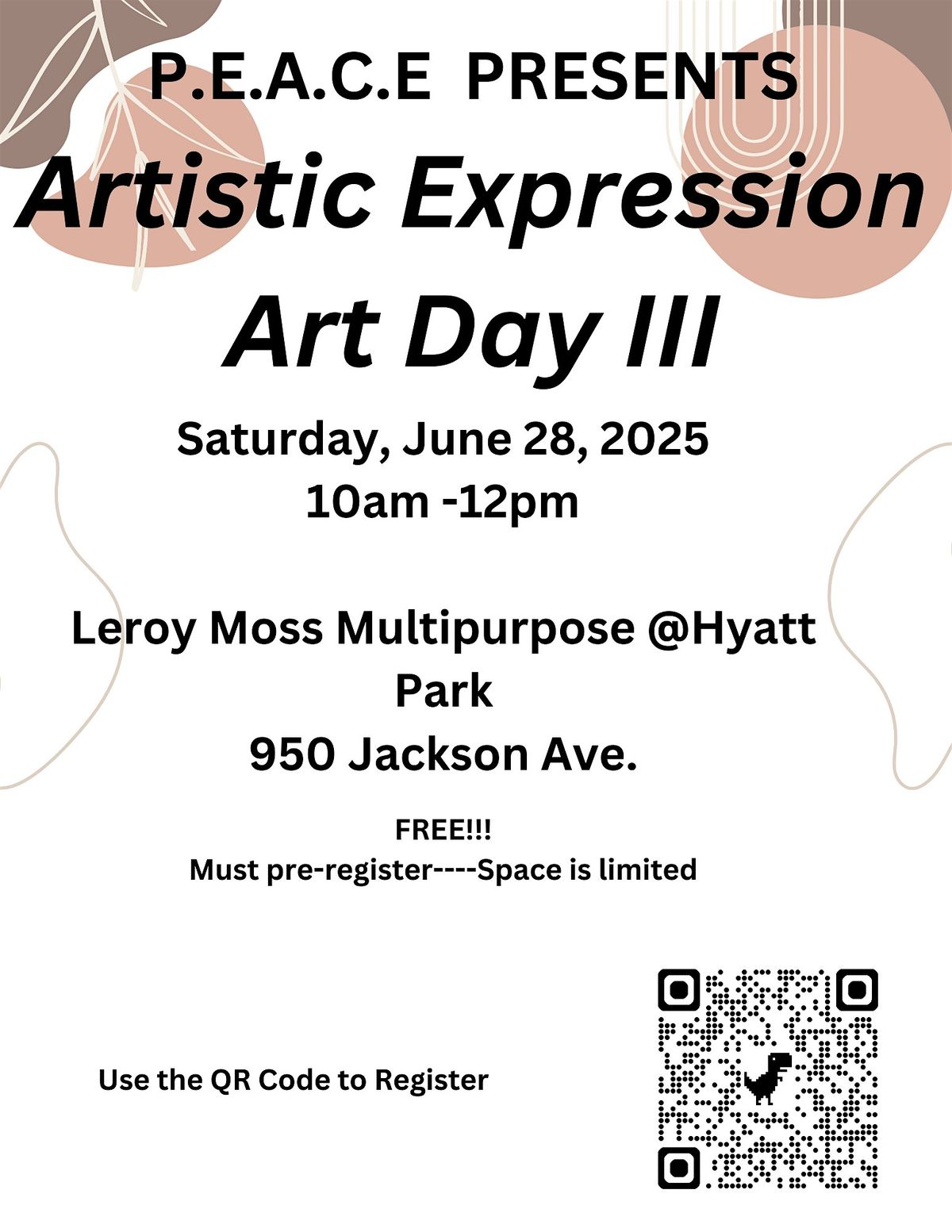 P.E.A.C.E. Presents: Artistic Expressions Day III, 28 June | Event in Columbia | AllEvents