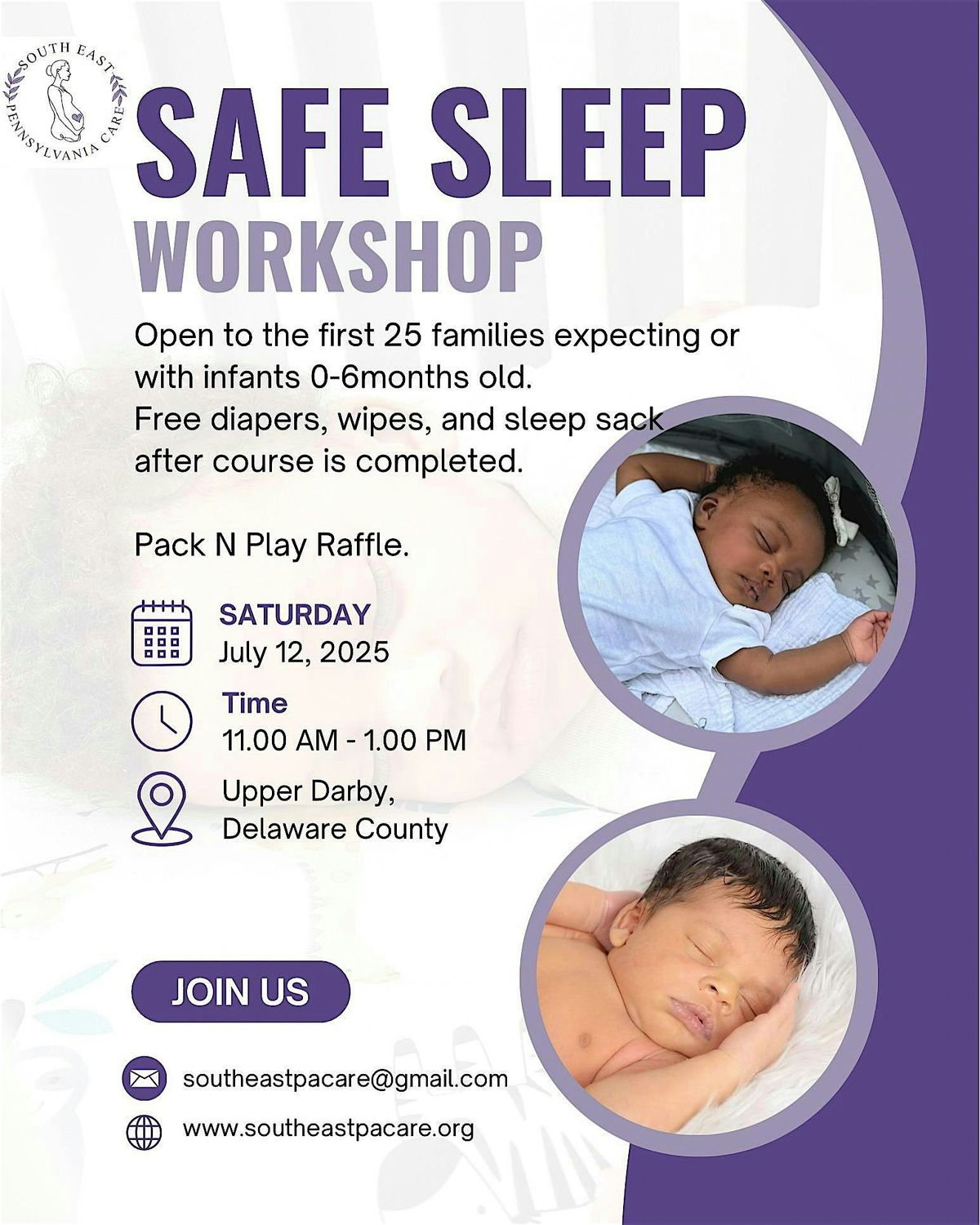 Safe Sleep Workshop, 12 July | Event in Upper Darby | AllEvents