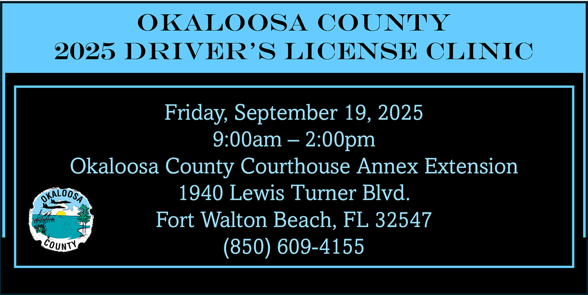 Okaloosa County Driver License Clinic - 2025, 12 September | Event in Fort Walton Beach | AllEvents