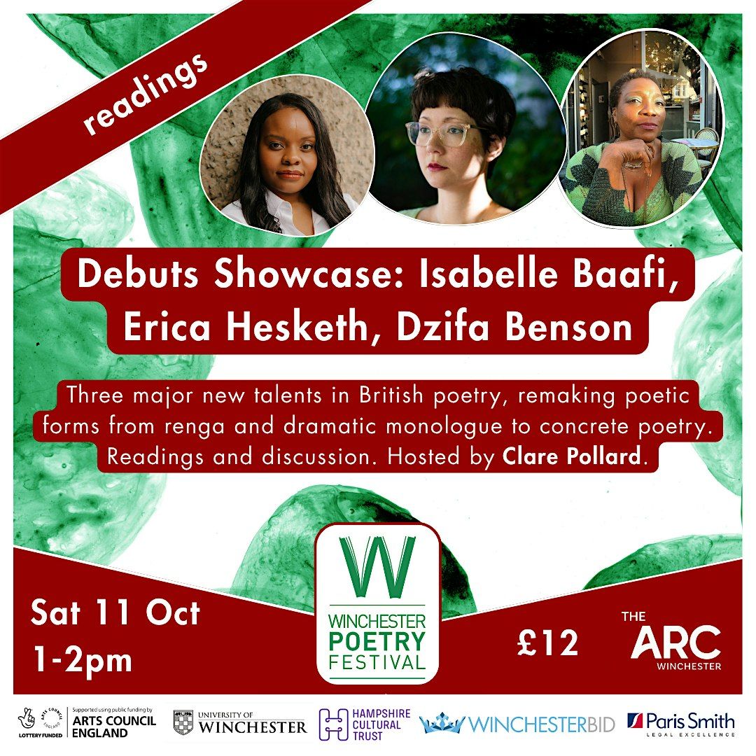 Debuts Showcase: Isabelle Baafi, Erica Hesketh, Dzifa Benson, 11 October | Event in Winchester | AllEvents