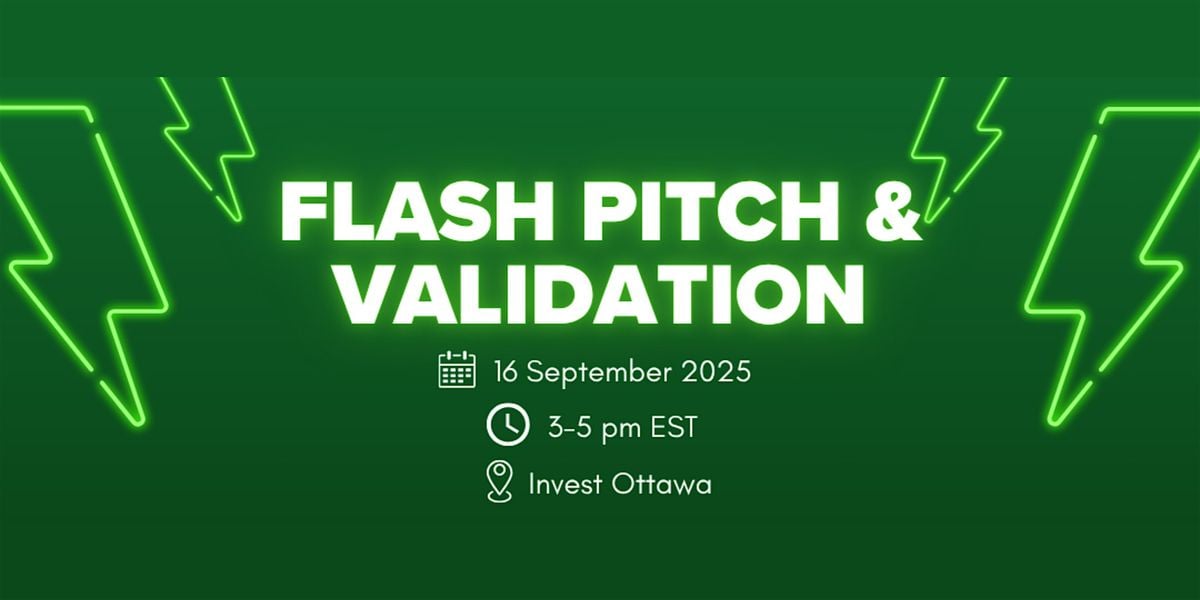 Flash Pitch & Validation, 16 September | Event in Ottawa | AllEvents