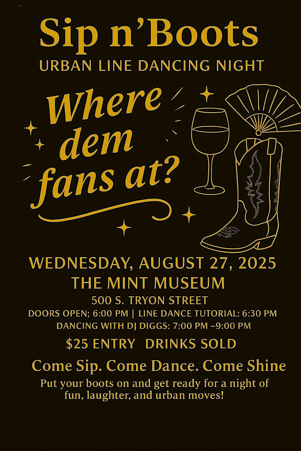 SIP ‘N’ BOOTS, 27 August | Event in Charlotte | AllEvents