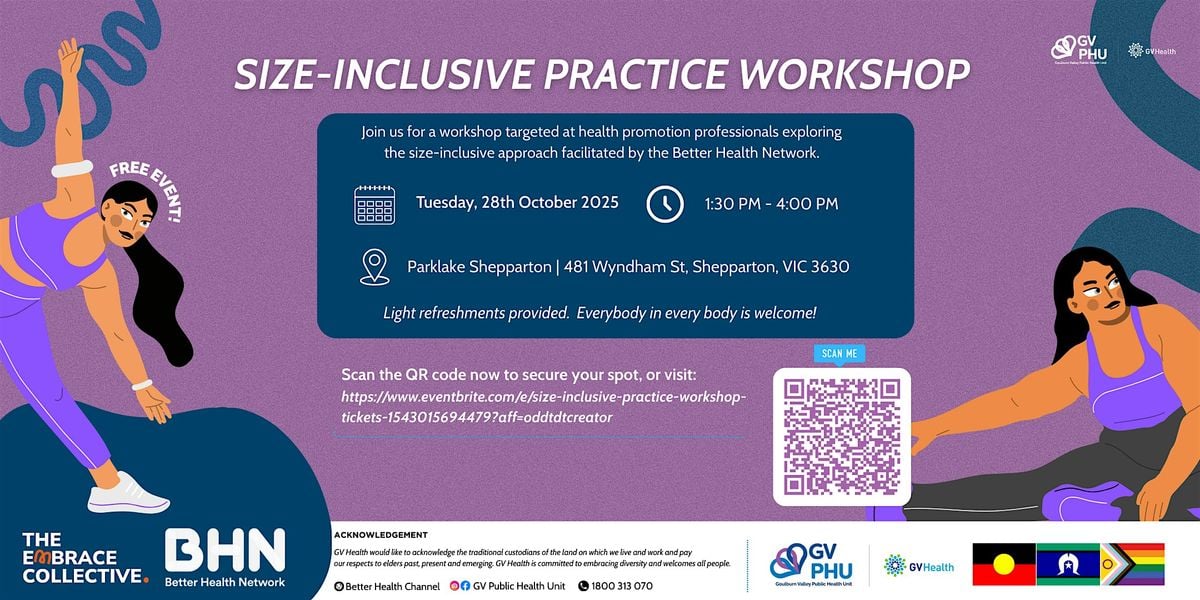 Size Inclusive Practice Workshop, 28 October | Event in Shepparton | AllEvents