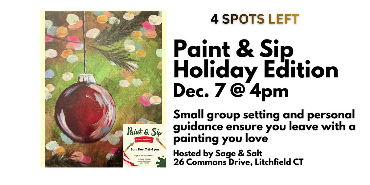 Paint & Sip Holiday Edition, 7 December | Event in Litchfield | AllEvents