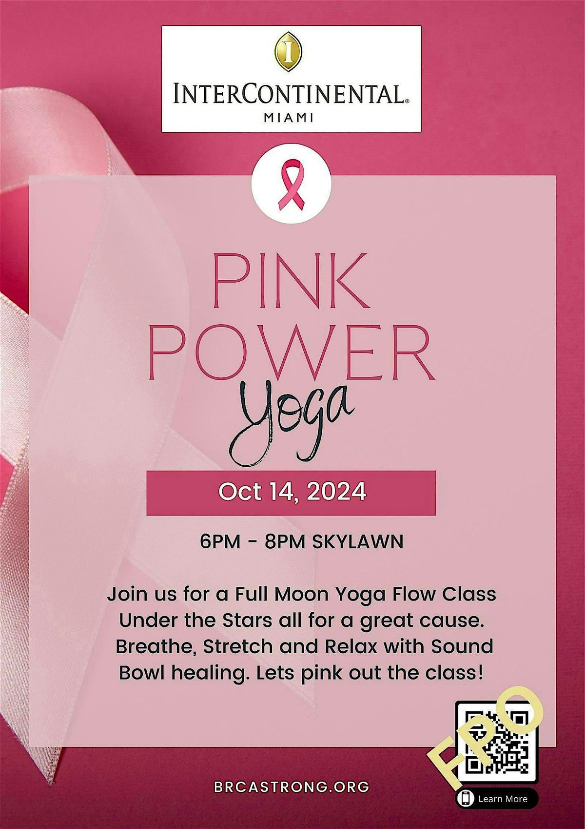 InterContinental Miami Goes Pink: Pink Power Yoga, 14 October | Event in Miami | AllEvents
