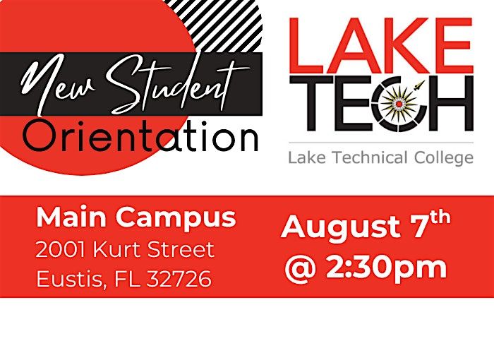 New Student Orientation - August 7th @ 2:30pm, 7 August | Event in Eustis | AllEvents
