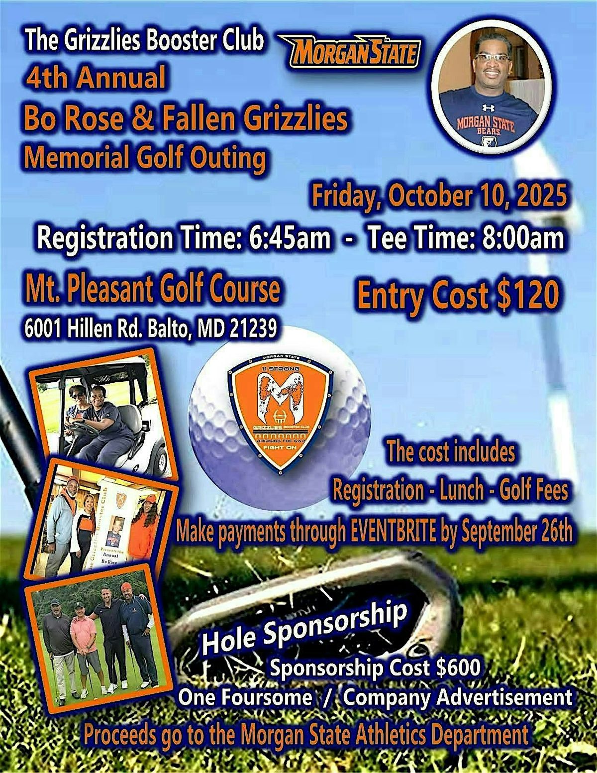 4th Annual Bo Rose and Fallen Grizzlies Golf Tournemant, 10 October | Event in Baltimore | AllEvents