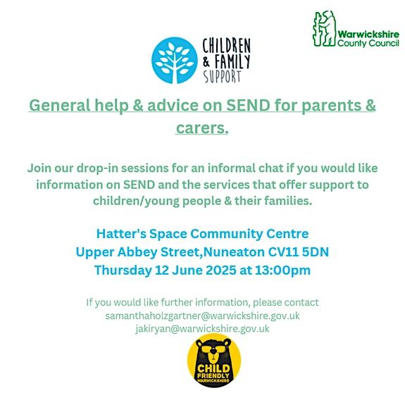 SEND Drop-in session, 12 June | Event in Nuneaton | AllEvents