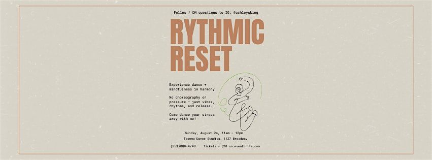 Rhythmic Reset: A Dance Mindfulness Experience, 24 August | Event in Tacoma | AllEvents