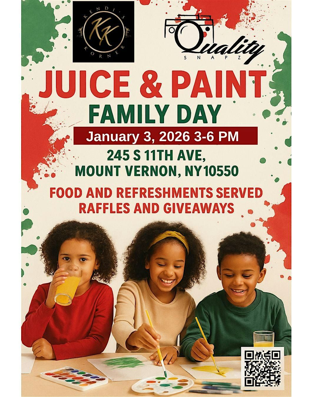 Juice and Paint Family Networking Event, 3 January | Event in Mount Vernon | AllEvents