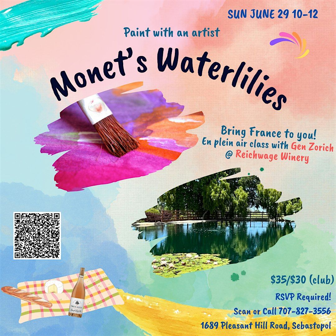 Class and a Glass (July)- Paint Monet's Waterlilies, 19 July | Event in Sebastopol | AllEvents