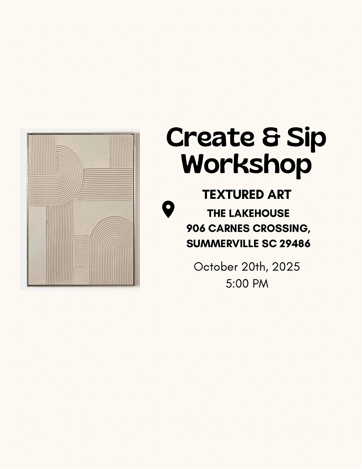Create and Sip Event, 20 October | Event in Summerville | AllEvents