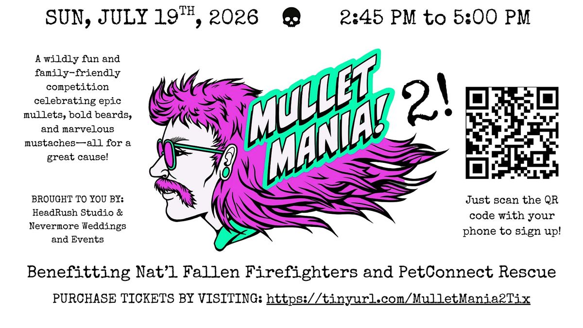 MULLETMANIA! 2: - Live and Let Dye! (Mullet, Moustache and Beard Contest), 19 July | Event in Frederick | AllEvents