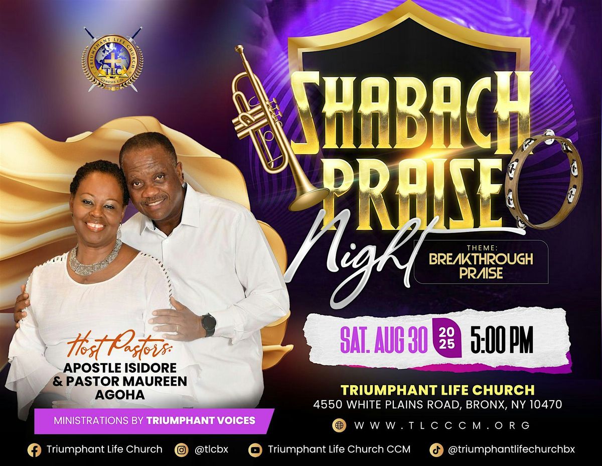 SHABACH PRAISE NIGHT, 30 August | Event in Bronx | AllEvents