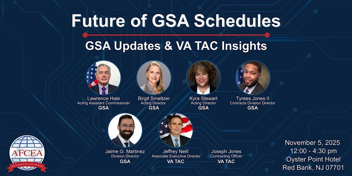 Future of GSA Schedules - GSA Updates and VA TAC Insights, 5 November | Event in Red Bank | AllEvents