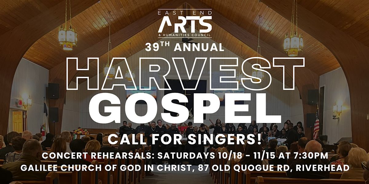 Harvest Gospel Choir: Call for Singers, 18 October | Event in Riverhead | AllEvents