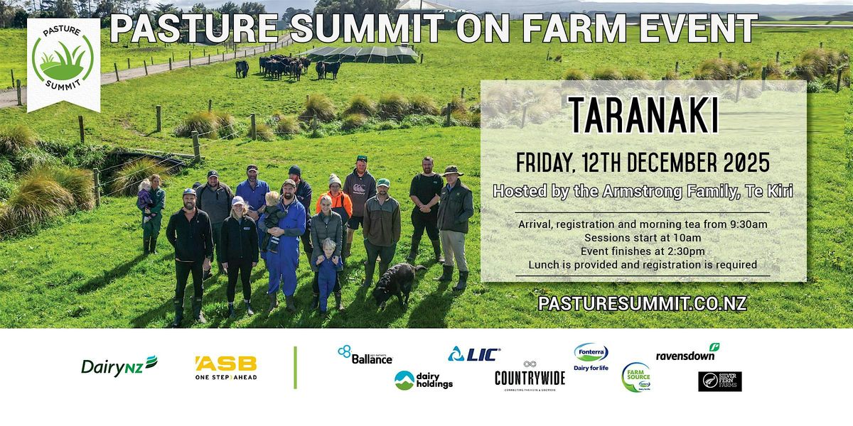 Pasture Summit Spring 2025 - Taranaki, 12 December | Event in Te Kiri | AllEvents