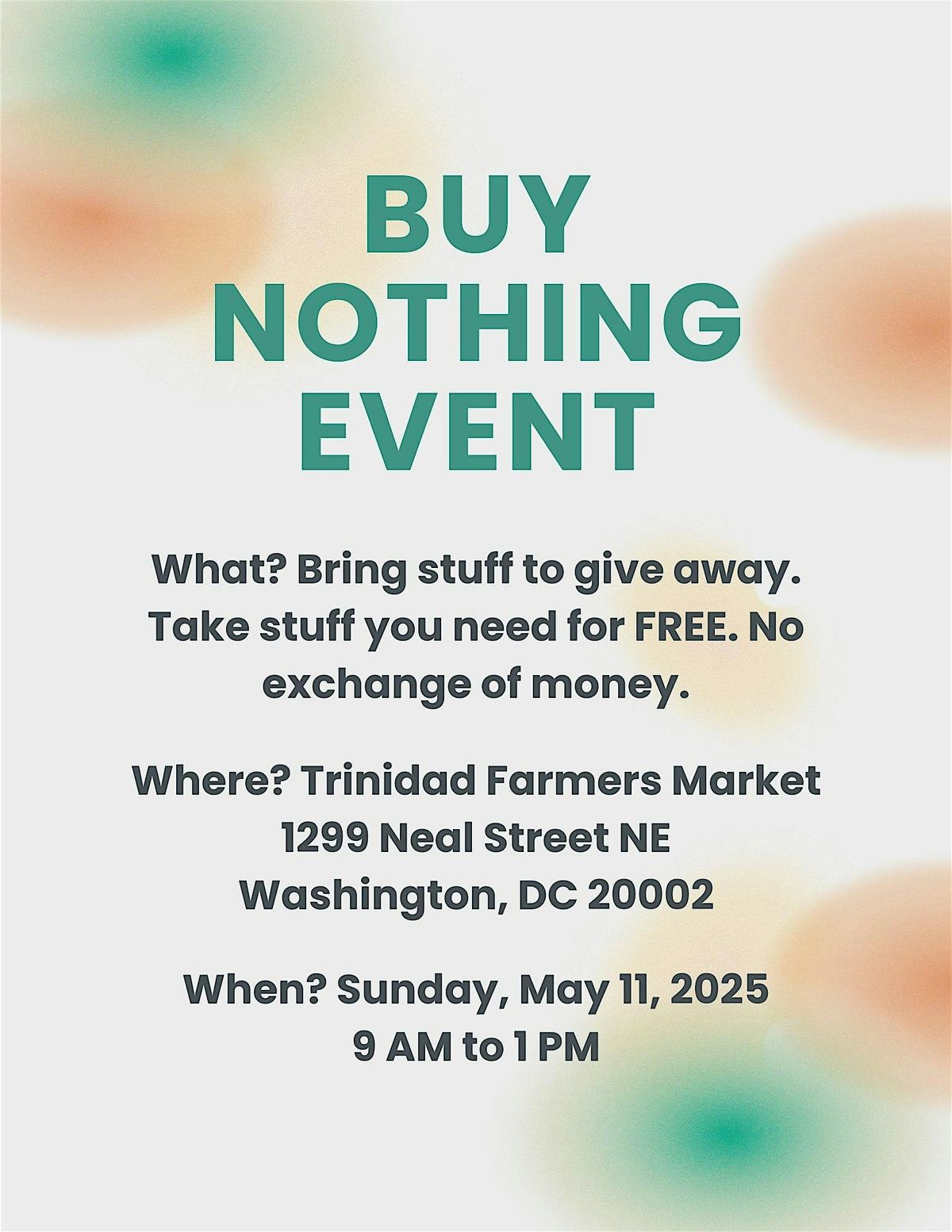 Buy Nothing Exchange @ Trinidad Farmers Market (Washington, DC), 11 May | Event in Washington | AllEvents
