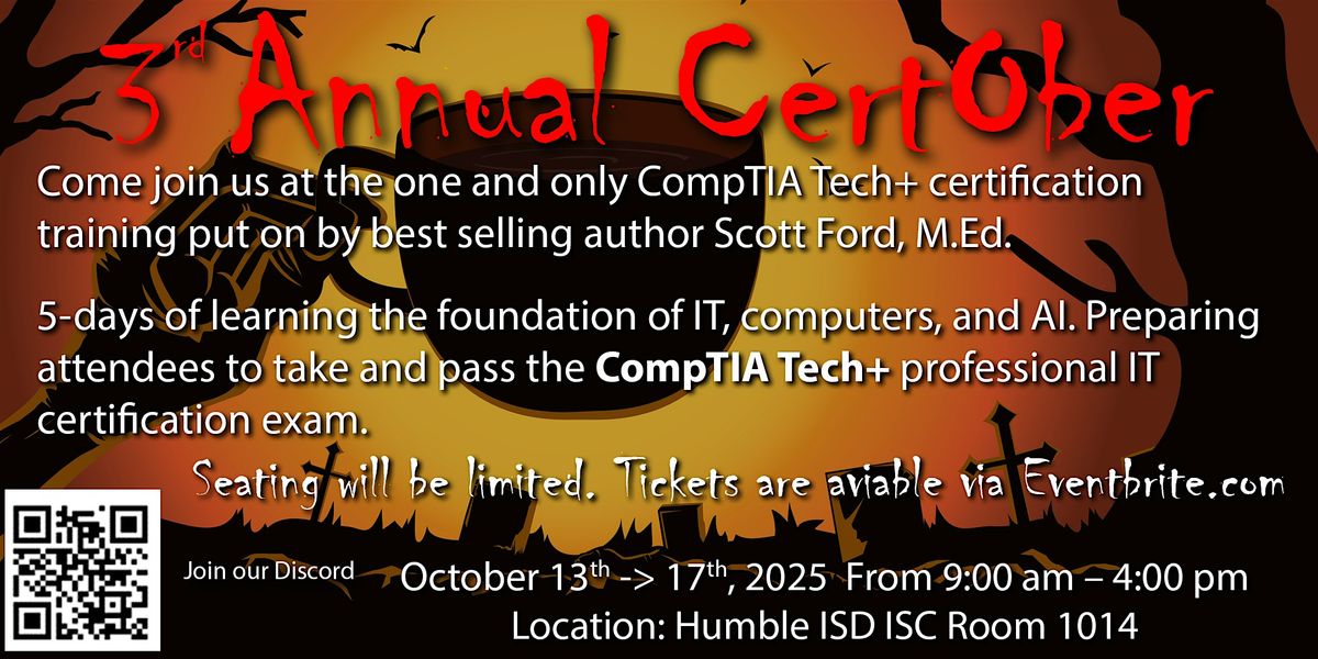 3rd Annual CertOber, 13 October | Event in Houston | AllEvents