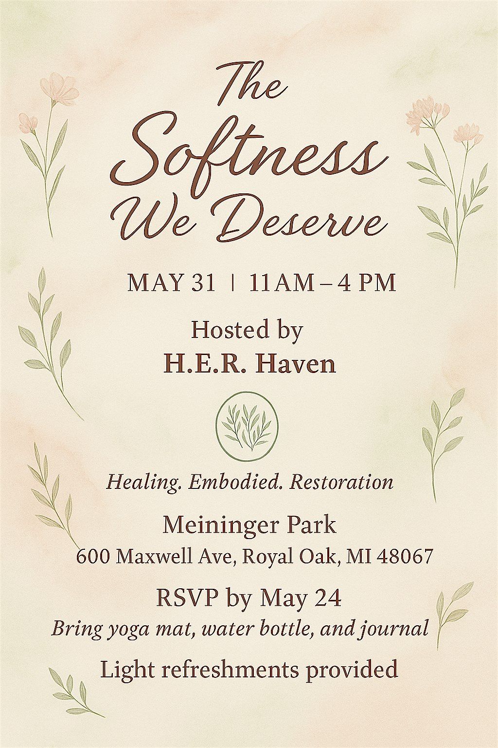 The softness we deserve, 31 May | Event in Royal Oak | AllEvents