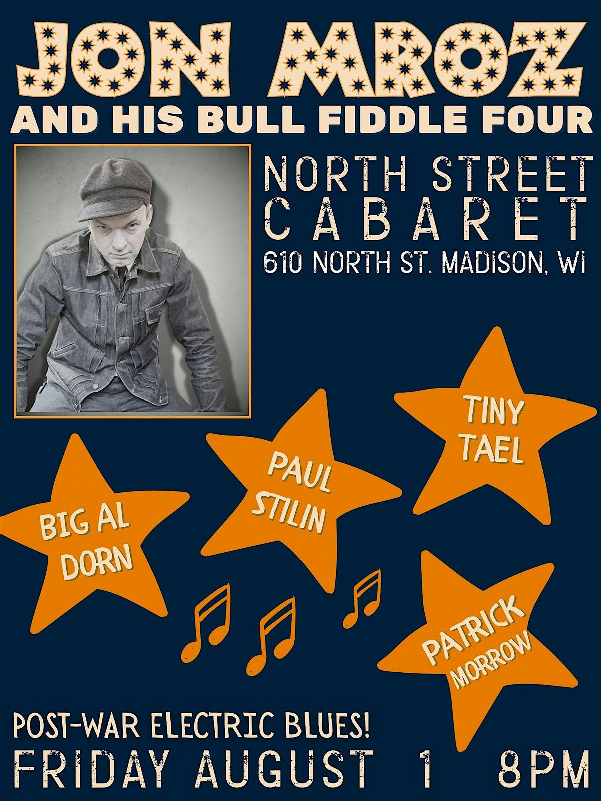 Jon Mroz and His Bull Fiddle Four, 1 August | Event in Madison | AllEvents