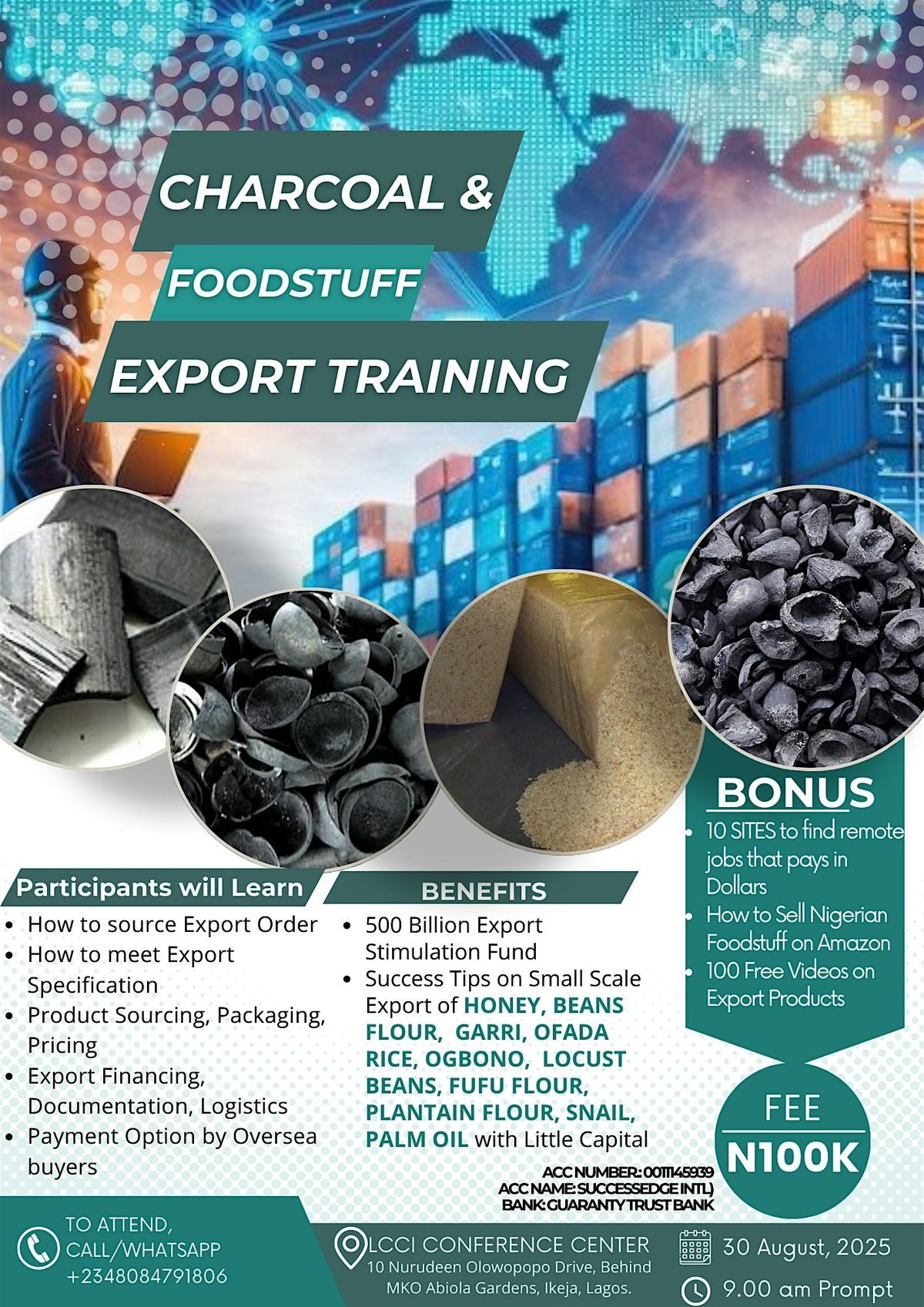 Charcoal and Foodstuff Export Seminar, 30 August | Event in Ikeja | AllEvents