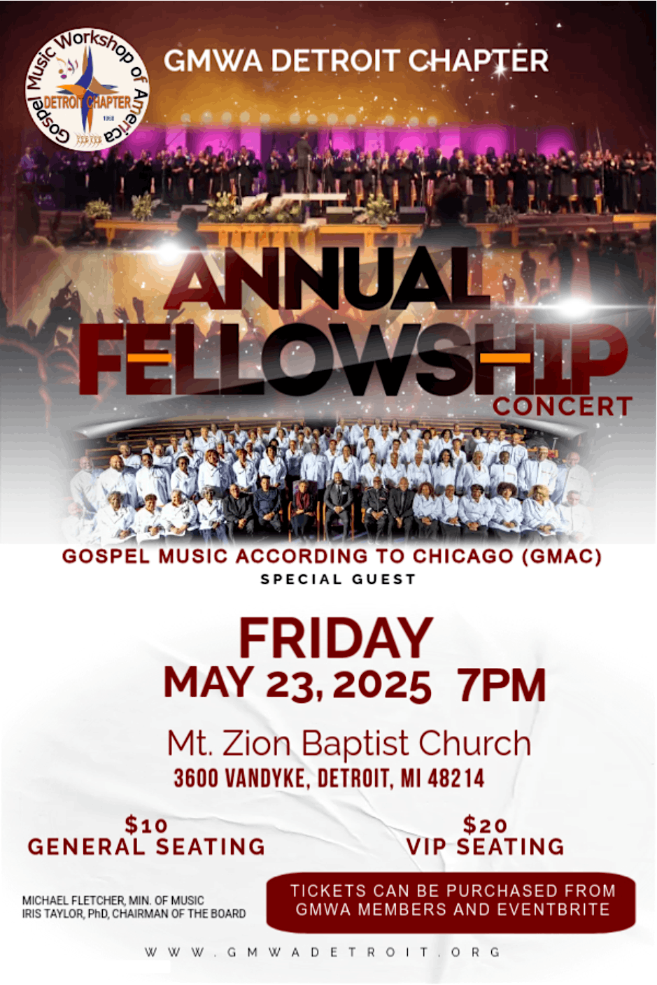 GMWA DETROIT CHAPTER & GMAC ANNUAL CONCERT, 23 May | Event in Detroit | AllEvents