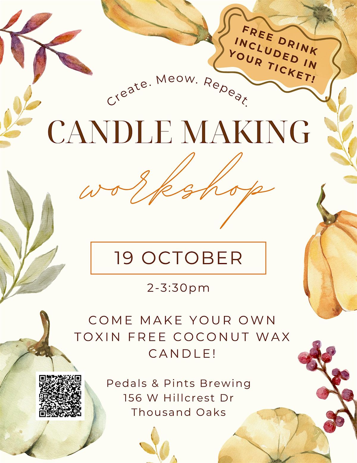Candles & Beer: Candle making class at Pedals & Pints Brewing Co.!, 19 October | Event in Thousand Oaks