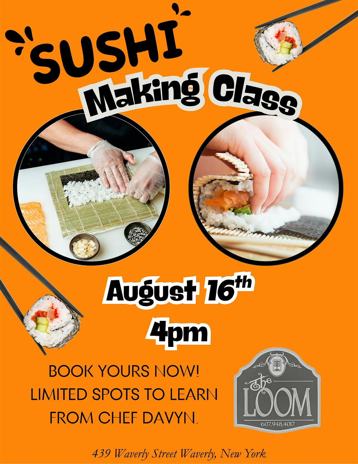 Sushi Making Class, 16 August | Event in Waverly | AllEvents