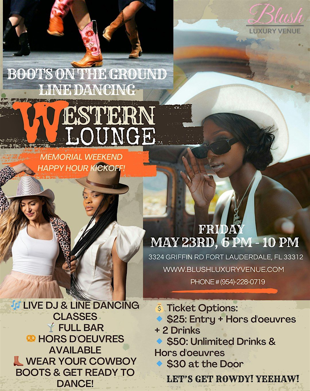 BOOTS ON THE GROUND LINE DANCING WESTERN LOUNGE, 23 May | Event in Fort Lauderdale | AllEvents