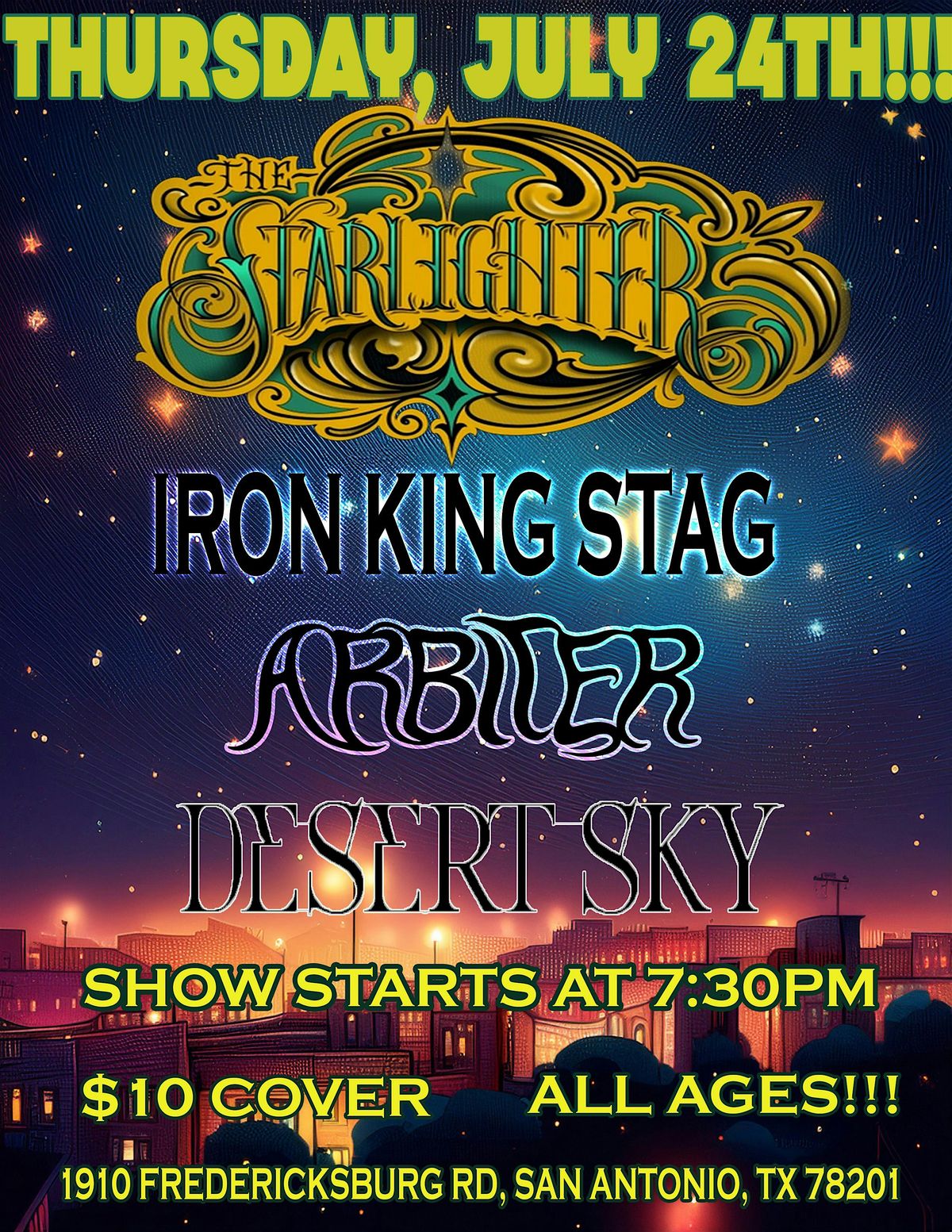 Iron King Stag • Arbiter • Desert Sky, 24 July | Event in San Antonio | AllEvents
