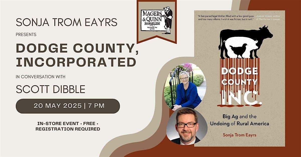 Sonja Trom Eayrs presents Dodge County, Incorporated with Scott Dibble, 20 May | Event in Minneapolis | AllEvents