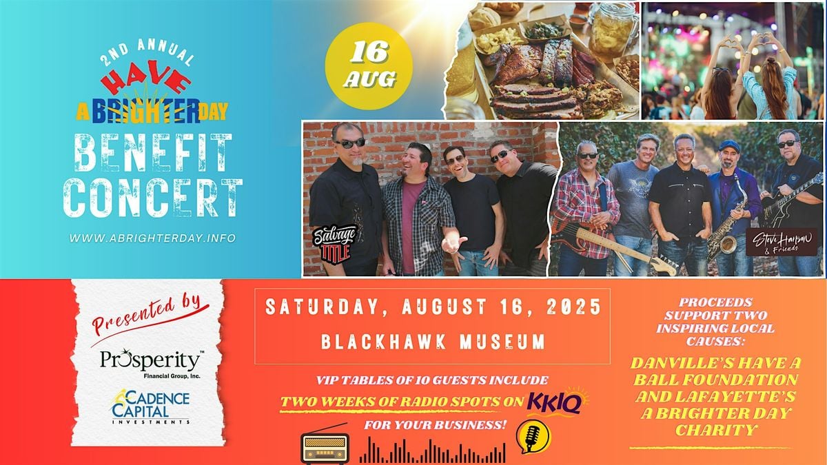 2nd Annual Have a Brighter Day Benefit Concert, 16 August | Event in Danville | AllEvents