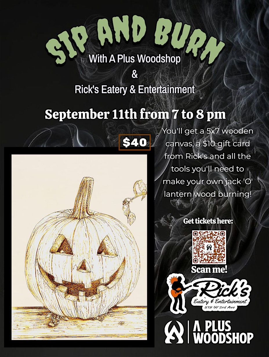 Sip & Burn at Rick's, 11 September | Event in Moses Lake | AllEvents
