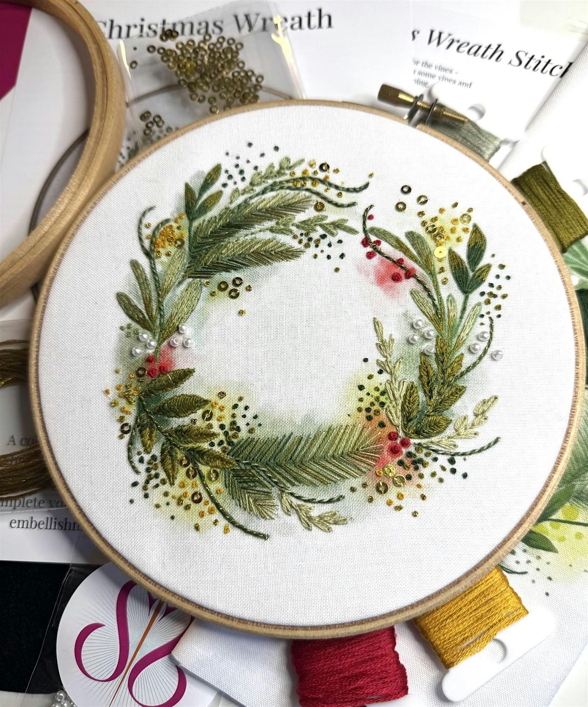 Christmas Wreath Embroidery Workshop at The Granero Lounge, Ruislip, 10 December | Event in Ruislip | AllEvents