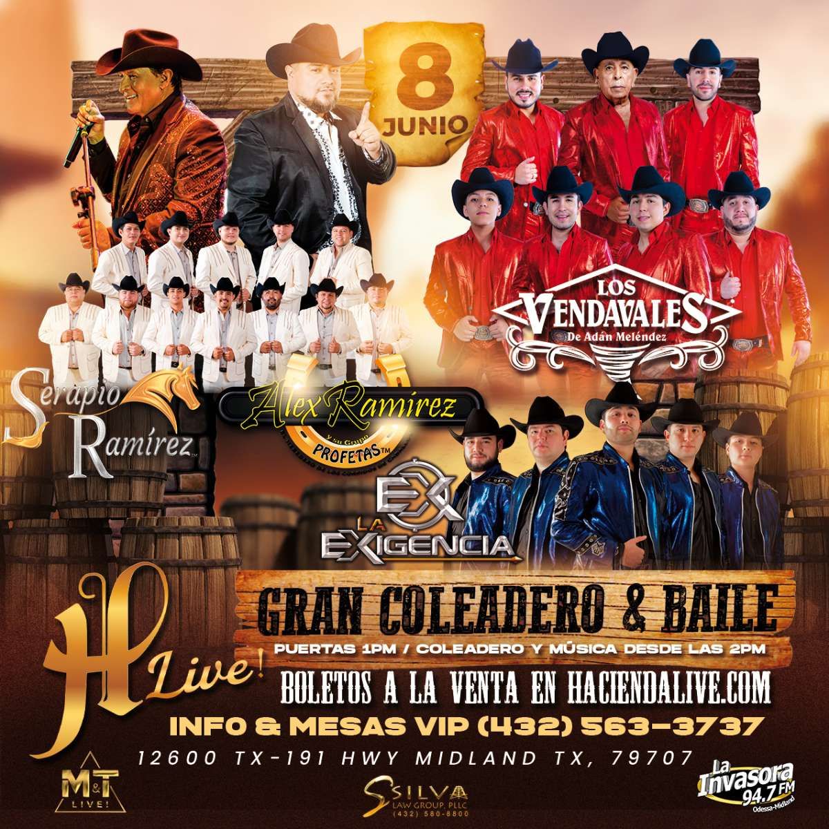 Serapio Ramirez y Los Vendavales at La Hacienda Event Center, 8 June | Event in Midland | AllEvents