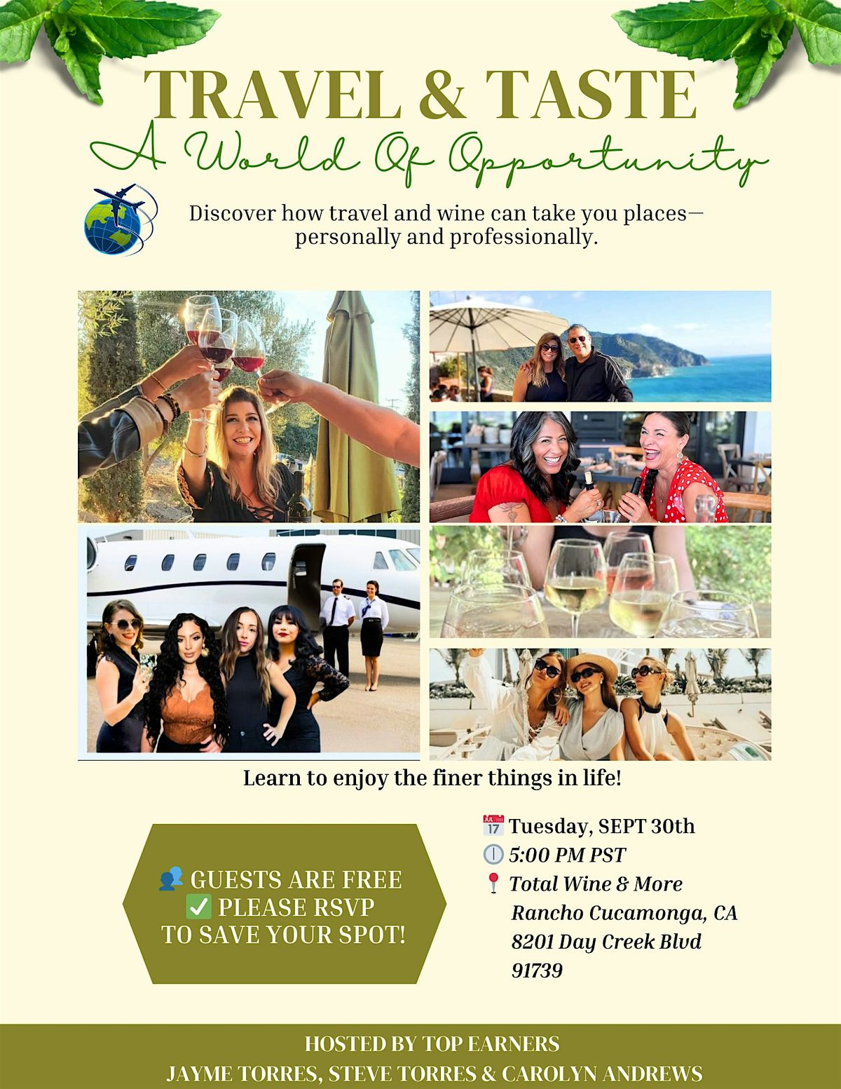 Wine Tasting & Travel Talk | Event in Rancho Cucamonga | AllEvents