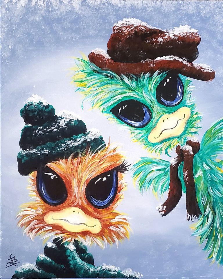 Snowy Ostriches The Ottoman Kitchen, Woburn Sands, Ottoman Kitchen Woburn Sands, January 16