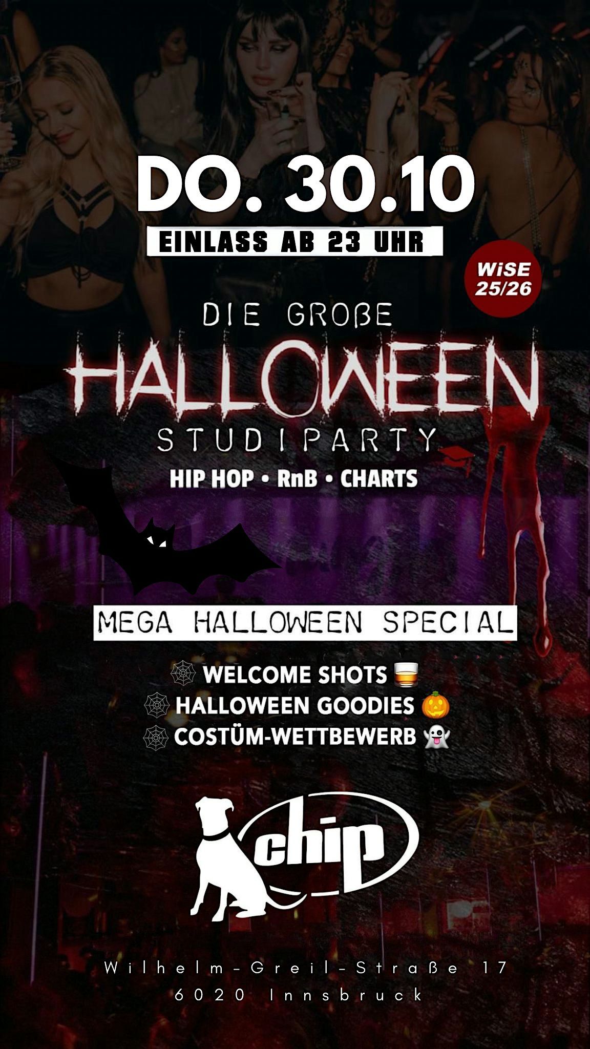 DIE GROẞE HALLOWEEN SEMESTER PARTY – WiSe 25/26, 30 October | Event in Innsbruck | AllEvents