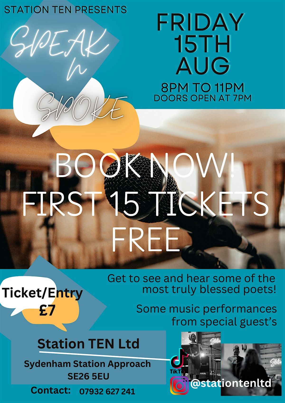 Speak n Spoke – A Night of Spoken Word, Music & Connection, 15 August | Event in London | AllEvents