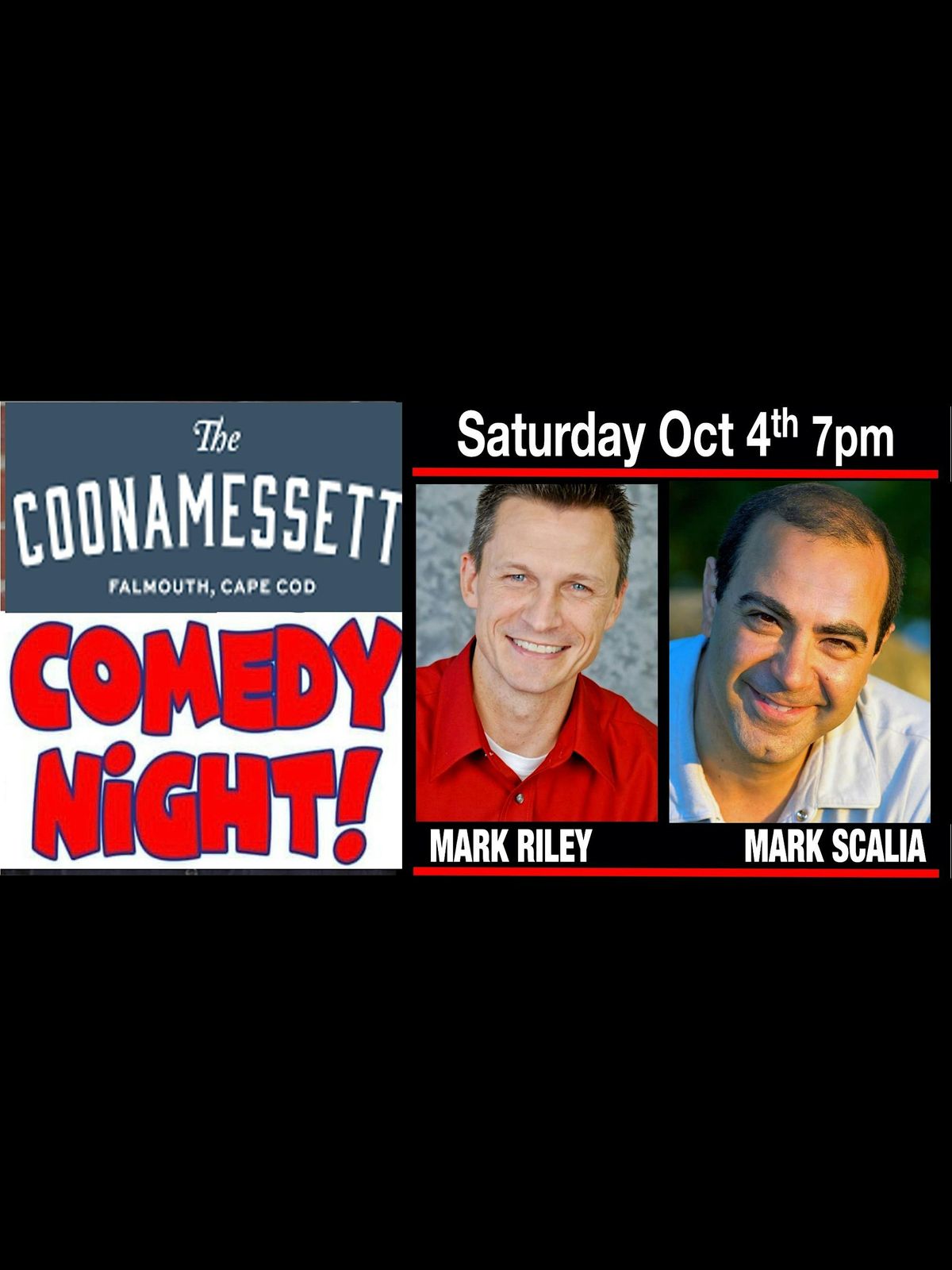 Comedy Night! Mark Riley & Mark Scalia - Join Us For Dinner & The Show!, 4 October | Event in Falmouth