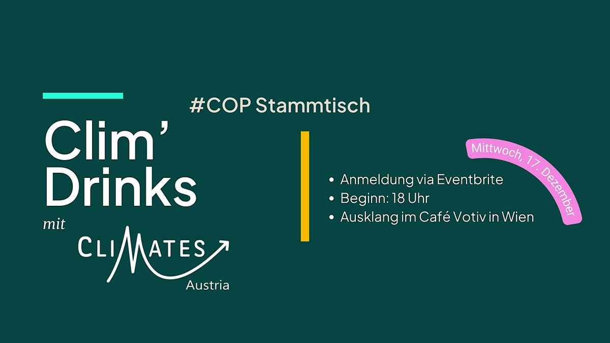 ClimDrinks #COP Stammtisch, 17 December | Event in Wien | AllEvents